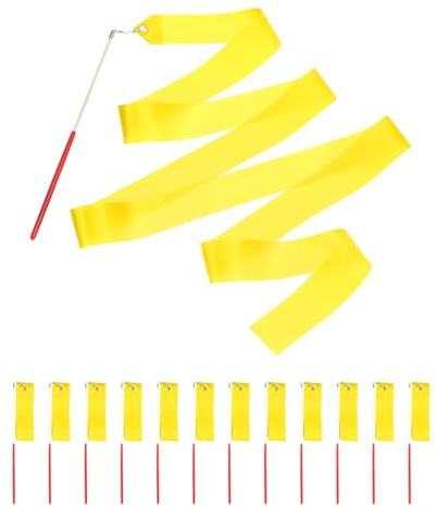 sourcing map Dance Ribbon, Gymnastics Ribbon Twirling Ribbons for Birthday Party Streamers Decoration,Circus Carnival Ribbon with Sticks Wands
