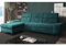 Easy4You Ecksofa Como Türkis L-Form – 283x101x175 cm - Schlafsofa mit Bettkasten und Schlaffunktion - Eckcouch mit Stauraum und Metallfüße, Verstellbare Kopfstützen – Stoff Monolith 72