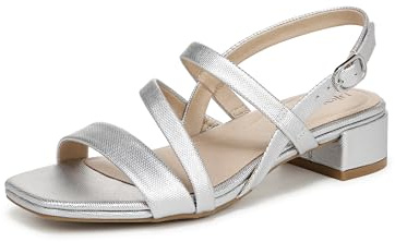 LifeStride Womens Janet Heeled Sandal Silver 8.5 M