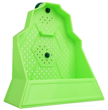 Large Capacity Bearded Dragon Feeder, Escape-Proof Reptile Corner Hunting Bowl with Suction Cups Wall-Mounted Reptile Feeding Box for Lizards Geckos Chameleons & Frogs (Green)