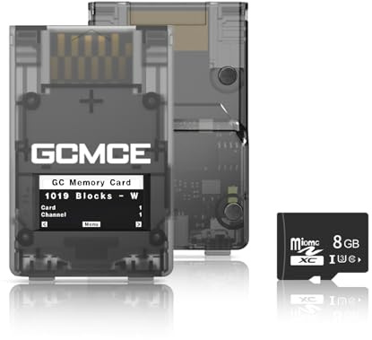 BITFUNX GCMCE FlipperMCE Memory Card Emulator - Supports Firmware Upgrade, Unlimited Storage and Game ID, 8GB MicroSD Card Include, High Speed Game Memory Card Emulator for Gamecube/Will (Tran-Black)