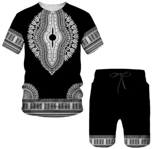 Conjunto africano de 2 piezas para hombre, camisa y pantalón con estampado de dashiki, traje de fitness tradicional, parte superior con estampado de África dorada, chándal Dubai Arab Ropa