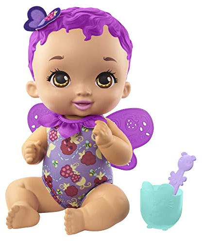 My Garden Baby Berry Hungry Baby Butterfly Doll (30-cm / 12-in), Raspberry-Scented with Color-Change Spoon & Cup, Great Gift for Kids Ages 2Y+