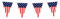 Boland 44950 - Catena di bandierine USA, 6 metri, stampa su un solo lato, decorazione dell'America a stelle e strisce, decorazione per feste di carnevale e a tema