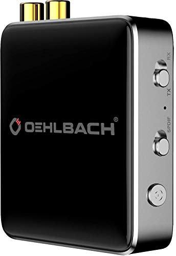 OEHLBACH BTR Evolution 5.1 HiFi Bluetooth Dual Pairing Adapter Transmitter/Receiver, 2 in 1, High End Wireless Sender/Empfänger mit aptX HD und Low Latency - Silber