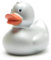 Duckshop Badeente - Silber I Quietscheente I L: 6 cm