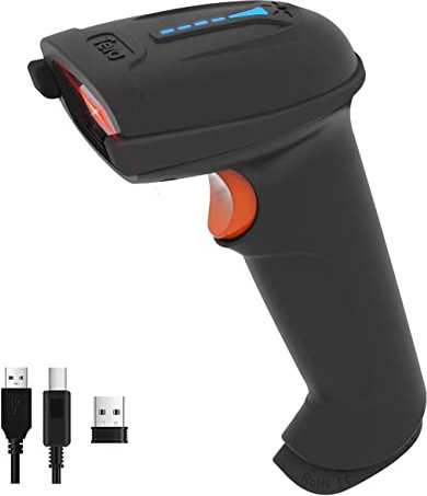 Tera Pro Barcode Scanner Bluetooth 2.4G Wireless, 2500 Pixel CCD USB Wired Handheld 1D Bar Code Scanner, für Bildschirm Digital Phone Barcodes mit Vibration, 2500mAh, T5100C