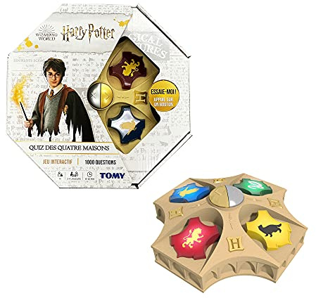 TOMY Harry Potter Quiz für 4 Häuser, Familienratespiele, spannendes Spiel für Harry Potter-Fans, Quizspiele für Kinder, geeignet für Mädchen und Jungen ab 8 Jahren