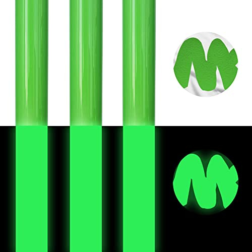 Puff HTV Heat Transfer Vinyl - Glow in Dark, Neon Green Iron on Vinyl, Flocking 3D, 3 Sheets 12”X10”