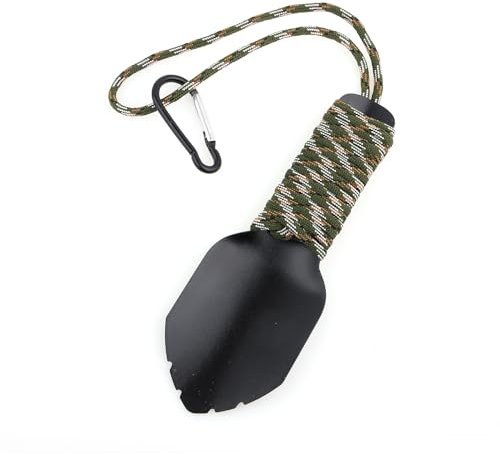 Pala para mochilero, ultraligera, para camping, senderismo, jardín, pequeña pala para orinal, dos paletas para camping al aire libre (negro)