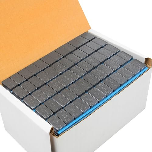 HASKYY Pesi di bilanciamento adesivi, pesi in acciaio, 6 kg, 100 chiavistelli, 12 x 5 g, colore antracite, made in Germany, barrette adesive con bordo ad abrisskant, zincate e rivestite in plastica