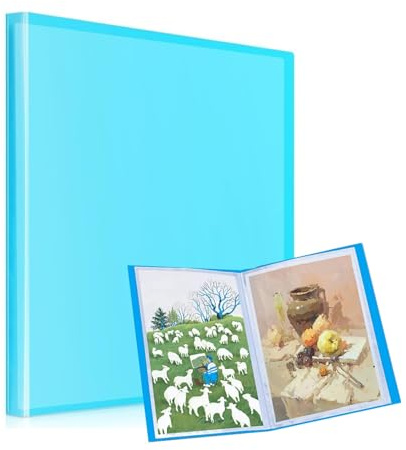 Diamond Painting bilder album, diamantmålning mapp, visuell bok i A2 för förvaring, 30 klara fickor för diamantmålning, 60 x 42 cm eller mindre