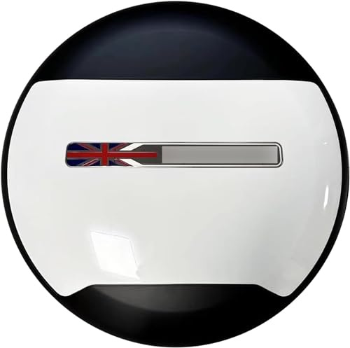 Spare Tire Cover for Defender, Spare Tire Tyre Wheel Cover Plastic Protector for LR Defender 90 110 130 2 Door 4 Door 2020 2021 2022 2023 2024 2025 2026 (White W/Flag)
