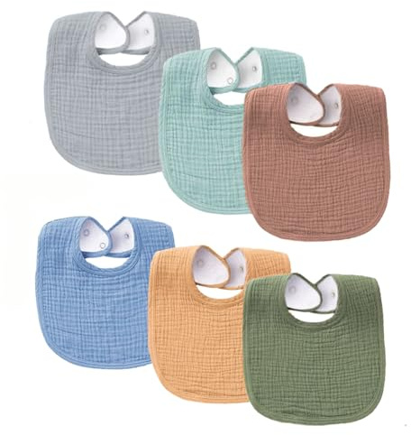 SLOSH Bavoirs Bébé Naissance Bebe Nouveau Né Coton Doux Absorbant Respirent Nourrissons Unisex Garçons Filles (Multicolors)