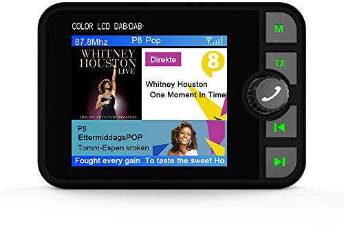SIXWIN DAB/DAB+ Radio Adapter for Car Stereo 2.4 Inch Colorful LCD Screen Portable DAB Radio Receiver with Bluetooth Handsfree FM Transmitter TF Play AUX Digital Car Radio Adapter