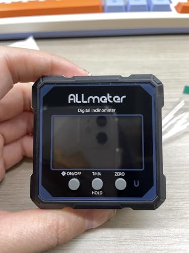 ALLmeter Inclinometro Digitale Ricaricabile con Laser a Quattro Lati, Misuratore Angolare Digitale con Laser, Display LCD, Campo di Misura 4×90°, Impermeabile IP54, per Lavori in Legno, Edilizia