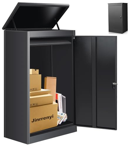 Caja de entrega de paquetes Express para exteriores, cajas de parcelas ultragrandes con bloqueo, hechas de acero automotriz, resistente al agua, antihojas, para negocios en casa (110 cm/43,5 pulgadas)