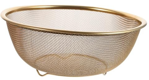 SOLUSTRE Per Friggitrice Filtro Girare Colino Drenaggio Setacci Cestini Scolapasta Drenante Cestino Di Scarico Multifunzionale Maglia Potere Piccolo Acciaio Inossidabile Golden