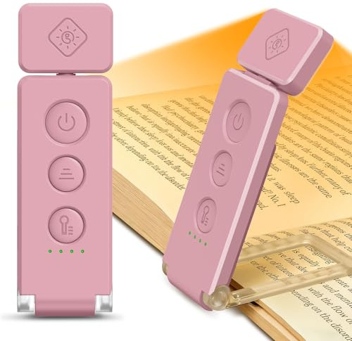 Glocusent Luce per Lettura Libri a Letto, Luce da Lettura a LED portatile con clip