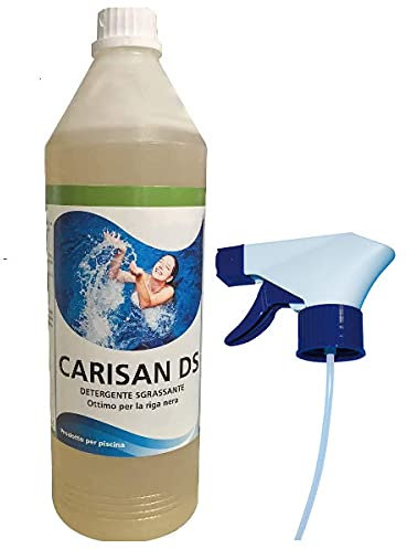 Carisan DS detergente/sgrassante flacone da 1 kg per la Pulizia della Linea d'Acqua della Piscina (con spruzzino)