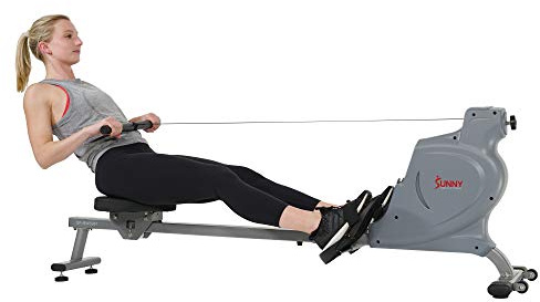 Sunny Health & Fitness Silent Magnetic Rowing Machine with 16 Level Resistance – Home Rower Designed for Low-Impact Full-Body Workouts and Users up to 220 LB - SF-RW5987