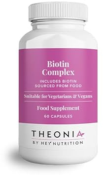 Theonia Biotin Complex Supplement - Biotin, Selenium, and Zinc - Supports Hair, Nails & Skin - Promotes Immune Health - No Artificial Flavours, Non-GMO & Dairy-Free - 60 Vegan Capsules