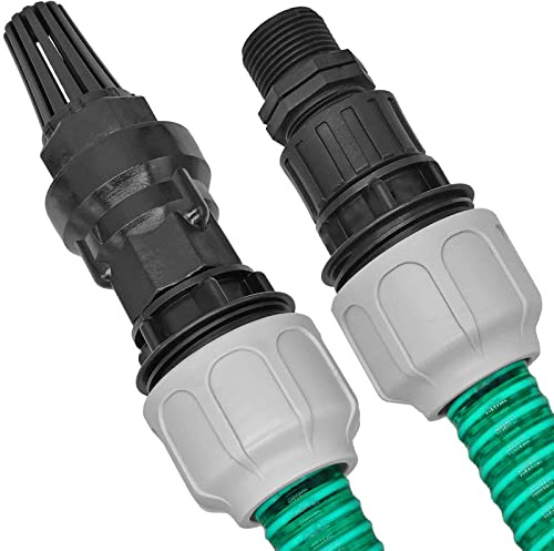 Saugschlauchgarnitur | 1-25 Meter | mit Rückschlagventil + Filter | Ansauggarnitur Spiralschlauch Saugschlauch > Länge 5 Meter