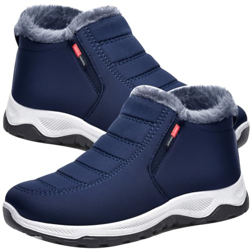 Aocase Chaussure Diabetique Homme Hiver Chaud Chaussons Chaussures Diabétiques pour Hommes d'Intérieur et Extérieur Antidérapant Confortable,Bleu,43/265mm