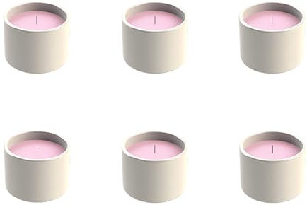 Flammschalen Citronella für draußen 6 Stück - Outdoor-Kerzen Terracotta - Für deinen Garten - Feuerschalen im 6er Set, 15 h Brenndauer - Ø 9,8 x H 6,2 cm (rosa)