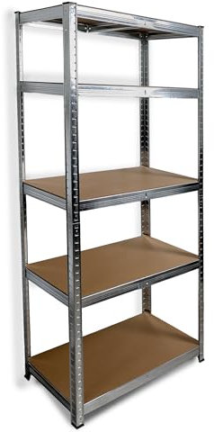 DIVCHI Garage Shelving Unit 5-Tier Storage Shelves Free Standing Boltless Rack For Home | Office | Warehouse | Kitchen | Dining Room | Hallway | Balcony | Bedroom | Living Room (Silver)