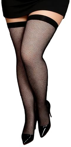 ohyeahlady Calze Nylon Autoreggenti Donna Silicone Collant a Rete Fantasia Per Reggicalze Curvy Pizzo Stockings Fishnet Elastico Socks Calzini Coscia Alta in Pizzo Parigine Intimo Curvy