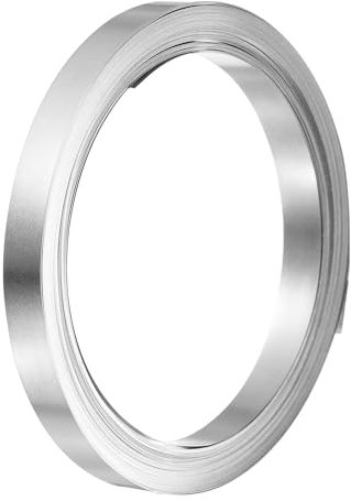 sourcing map Nickel Strip 0.1mm x 8mm (9.8ft / Roll) Nickel Plated Steel Strips for Lithium Battery Packs for Cell Battery Pack Spot Welding and Soldering, Silver Tone