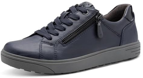Jana Tenis Planos para Mujer con Cremallera Veganos, Navy, 39 EU