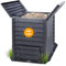 Yoursol Thermo Wood Komposter 400 L, inkl Bodengitter, Komposter Garten aus Kunststoff anthrazit-braun, Thermokomposter mit Bodengitter, Composter Garten, Kompostierer Garten