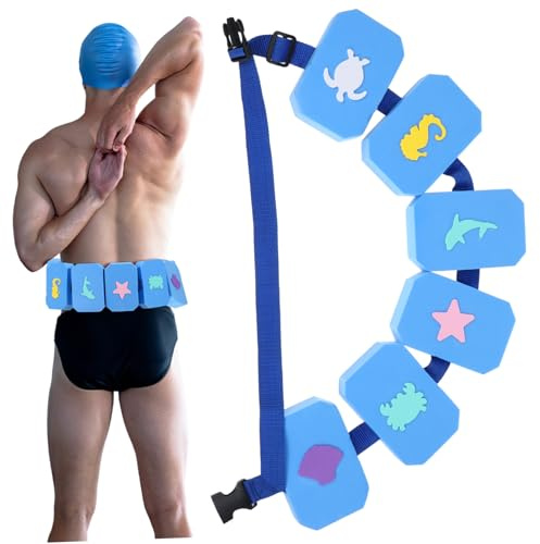 DECOMELODY Cinturón De Natación Flotante para Niños y Adultos Entrenamiento De Natación Material Eva Cinturón De Flotación Ajustable para Piscina y Deportiva