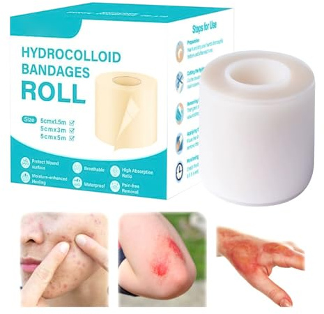 Rouleau Hydrocolloïde Pour Le Soin Des Plaies,strips Sutures Adhésives,pansement Cicatrisant,Feuilles Hydrocolloïdes Largeur 5 Cm, Patch Flexible À Découper Pour Types De Peau Voyage Natation