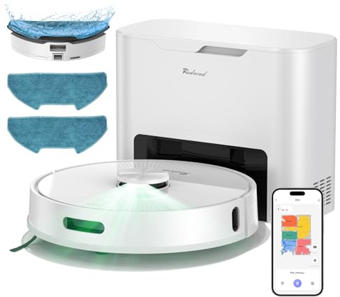 R10 Robot Aspirapolvere Lavapavimenti con Mappatura, Lava e Aspira Pavimenti, 4L Svuotamento Automatico Polvere, Doppia Navigazione LiDAR +IMU, Zone No-Go e Muri Virtuali, Controllo APP&Alexa&Google