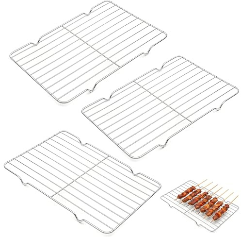 3 stycken kylgaller rostfritt stål, 26,3 x 15,6 x 1,5 cm rektangulärt bakgaller