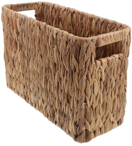MOBUTOFU Handvävd Wicker Avfallsbehållare Badrumsavfallskorg Hörnformad Kompakt Förvaring Små Wicker Sopkorgar För Badrum Sovrum