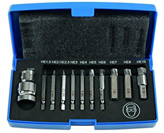 Laser 6845 Damaged Cap Head Bolt/Screw Extractor Set 11pc, silver/metallic