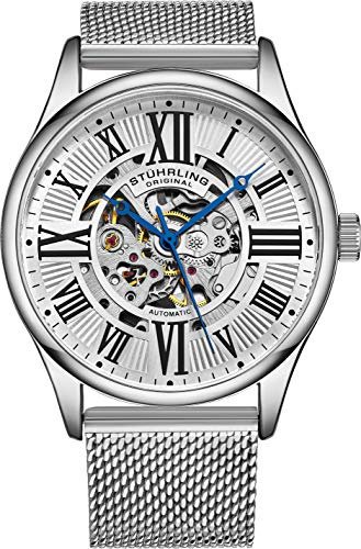 Stuhrling Montre Automatique Originale pour Homme avec Bracelet en Maille en Acier Inoxydable