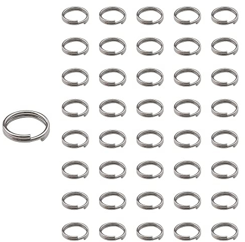 The Bead Shop 100 Anneaux Brisés en Acier Inoxydable 12 mm – Anneaux Doubles Ronds pour Création de Bijoux et Projets DIY