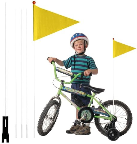 Generisch Reflektierende Fahrradanhänger Fahne, Fahrradanhänger Fahne, Fahne Fahrrad Kinder, Fahnenmast-Fahrradflagge, Outdoor-Flaggen Sicherheitsflagge 2,2m, Fahrradfahne Mit Glasfaserstange