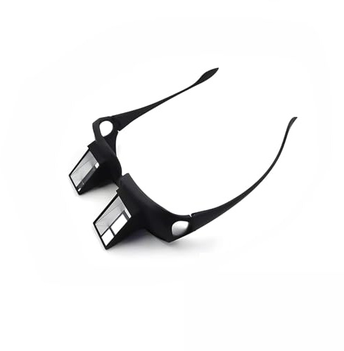 Lazy Glasses for Laying Down, Laying Down Reading Glasses, 90° Prism Glasses for Bed, Mirror Viewer, Reading Accessories for Book Lovers, Phone & TV, Non-Magnifying, Fits Over Prescription Eyewear