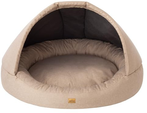 Sales Core Hundehöhle Hundehütte Hundebett Hundehütte -R2: ⌀100 cm x 62 cm - Beige, Große und Kleine Hunde Hundeliege Hundesofa Hundekissen Hundekorb Höhlenbett
