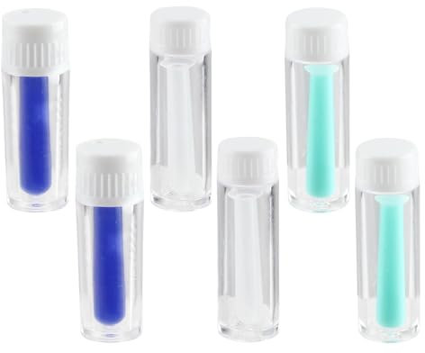 Set di 6 Ventose per Lenti a Contatto in Silicone-Aiuta con l'inserimento e la rimozione delle lenti a contatto, Lenti a contatto con lenti morbide e dure,Design Antiscivolo,Colori Blu,Verdi e Chiari