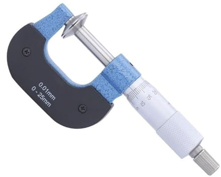 Micrometer, Micrometer 0-25mm 25-50mm Accuracy 0.01mm Disc Micrometer Outside Caliper Gauge Measuring Tools,Calipers Measuring Tool(0-25.4mm(0.001))