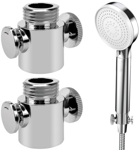 2Pzas Válvula de Cierre apara Cabezal de Ducha, Tapón de Agua G1/2 para Ducha, Válvula de Cierre para Cabezal de Ducha G1/2, Limitador de Caudal para Ducha, Válvula de Cierre para Distribuidor de Agua