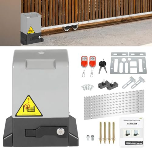 Joparri 550W Flügeltorantrieb Automatischer garagentorantrieb Torantrieb Drehtorantrieb Toröffner bis 1200 kg, 12M Schiebetor Hoftorantrieb, mit 2 Fernbedienung(Reichweite 50M)