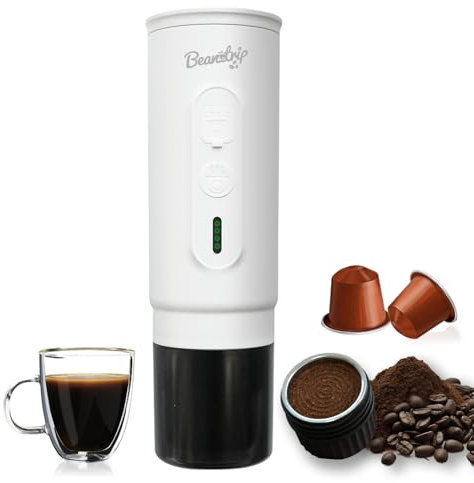 BeanzTrip H02PRO Portable Espresso Maker, Electric Coffee Machine Compatible with NS Capsule & Ground Coffee, Thanksgiving Gift Travel Small Mini Espresso Machine for Camping, Hiking, RV with Gift Box